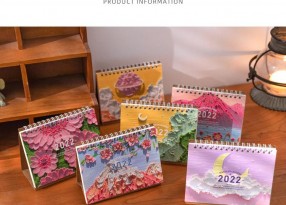 2022年臺歷文藝復興系列 桌面臺歷復古油畫線圈日歷 6款